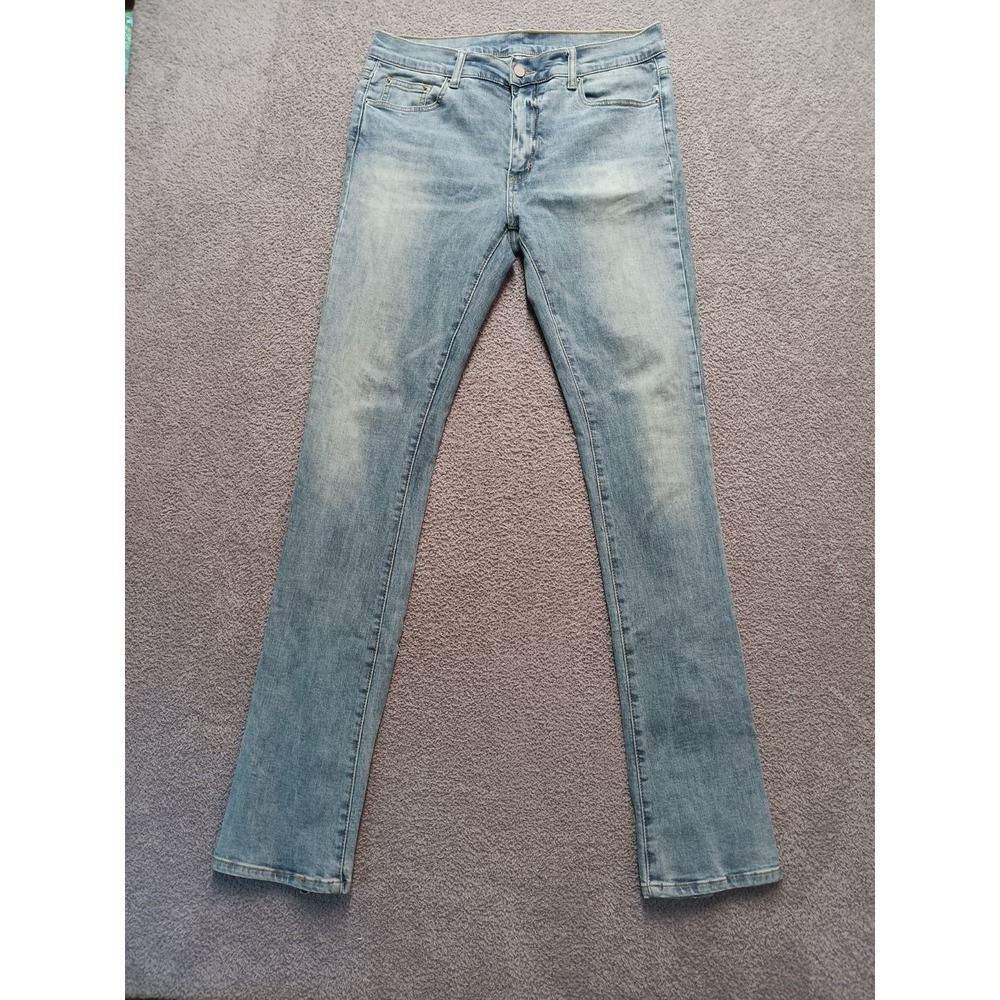 MNML Jeans Men's Size 34 Light Wash Skinny Zip Hem Stretch Denim Tall